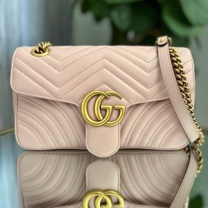GG Marmont Small Shoulder Bag in Rare color -Perf Pink